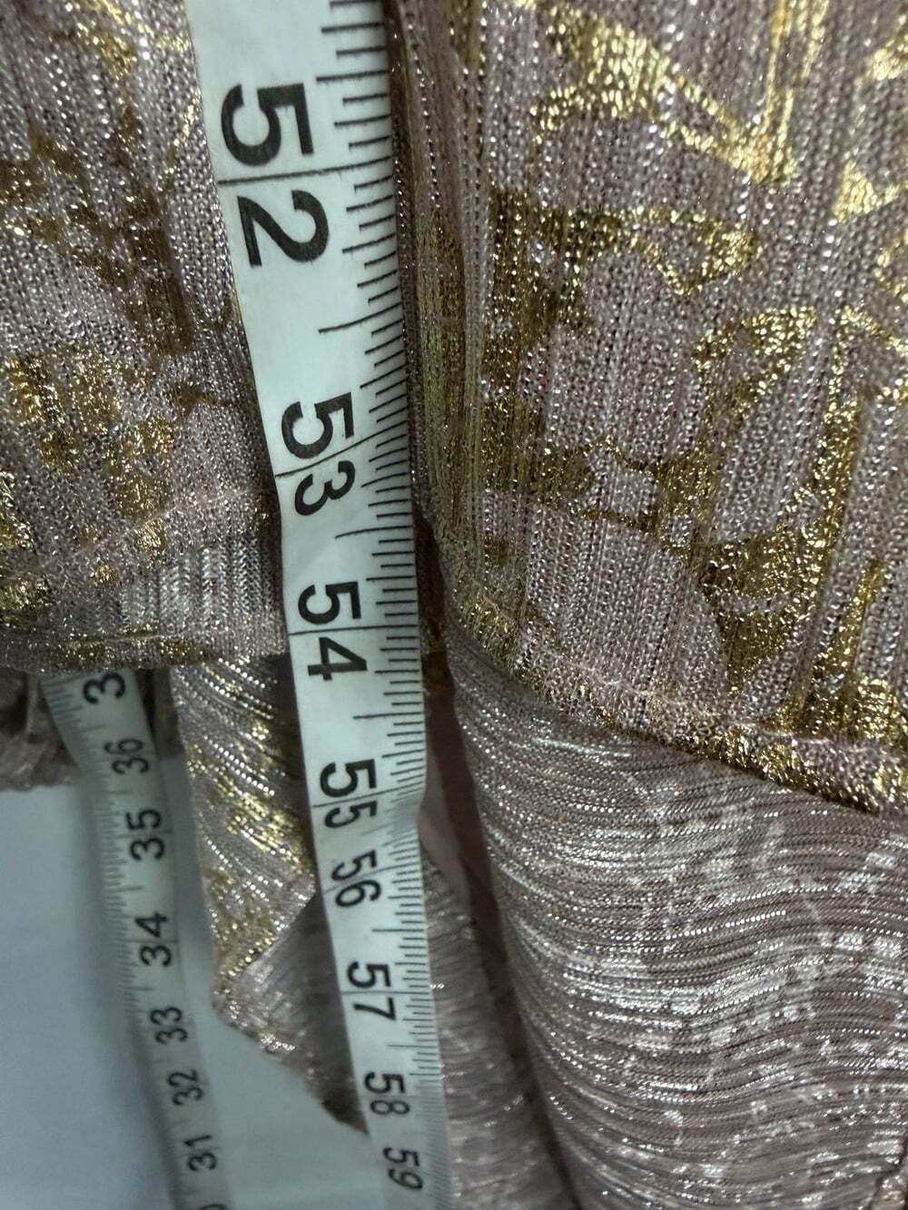Chicos NWT Classic Pleat Metallic Maxi Dress Rose Gold Womens Sz 1 - Picture 6 of 9